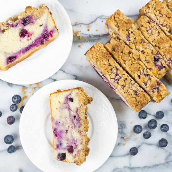 Lemon Cake with Blueberry Compote