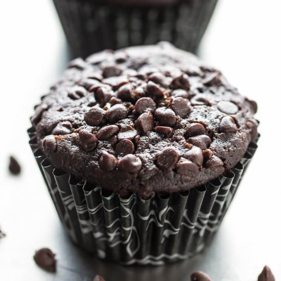 Triple Chocolate Zucchini Muffins