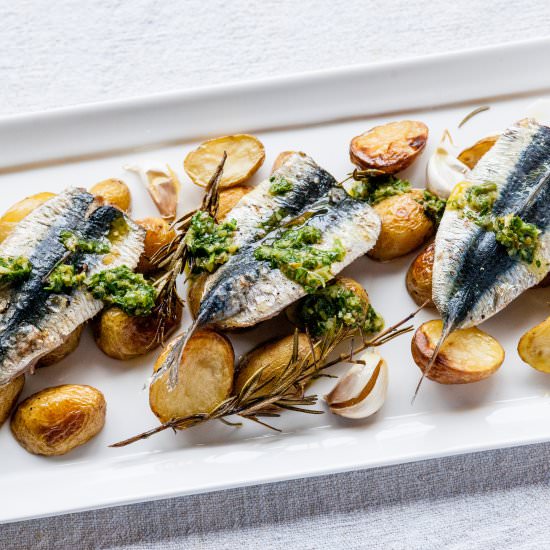 Grilled sardines