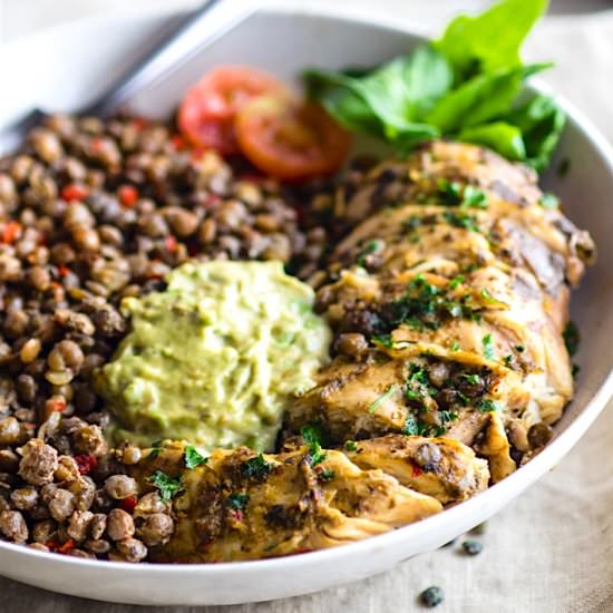 Crock Pot Green Chicken and Lentils