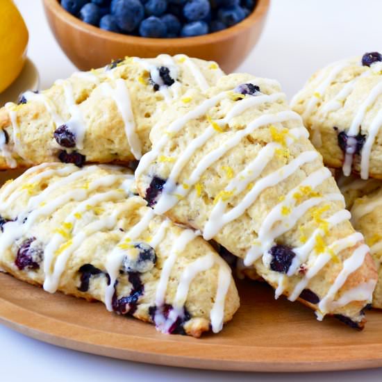Glazed Lemon Blueberry Scones