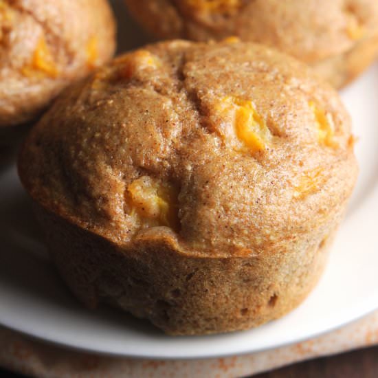 Small Batch Maple Peach Muffins