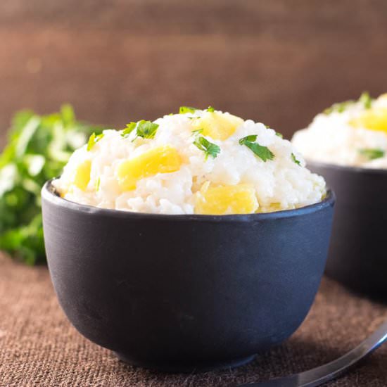Coconut Milk Rice with Pineapple