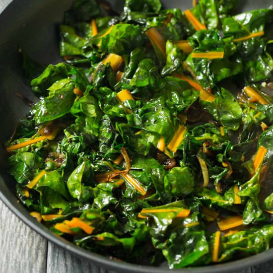 Orange Braised Rainbow Chard