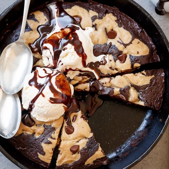 Chocolate Chip Cookie Marble Brownie