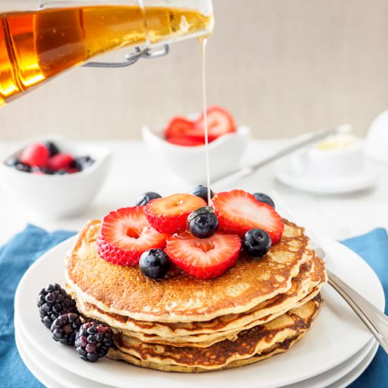 Whole Wheat Quinoa Flour Pancakes