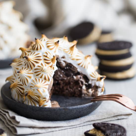 Chocolate PB Oreo Baked Alaska