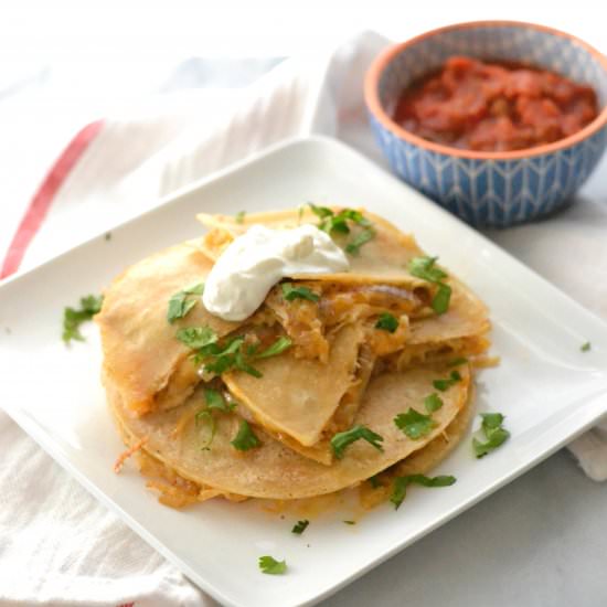 One-Pan Chicken Quesadillas