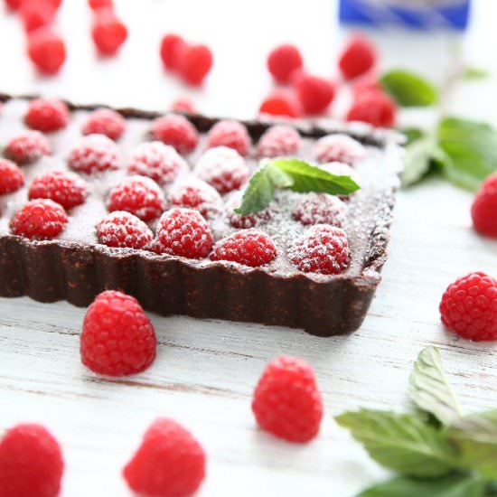 No Bake Raspberry Chocolate Tart