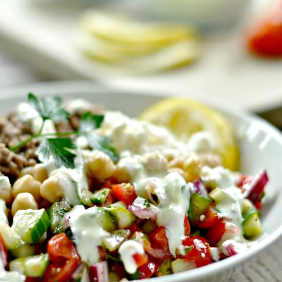 Greek Lamb & Rice Bowls