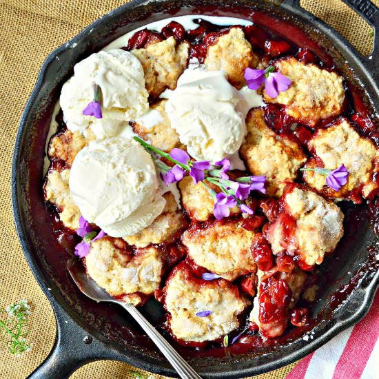 Skillet Cherry Cobbler