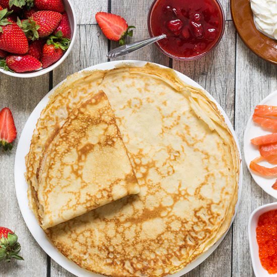 Traditional Russian Pancakes-Blini
