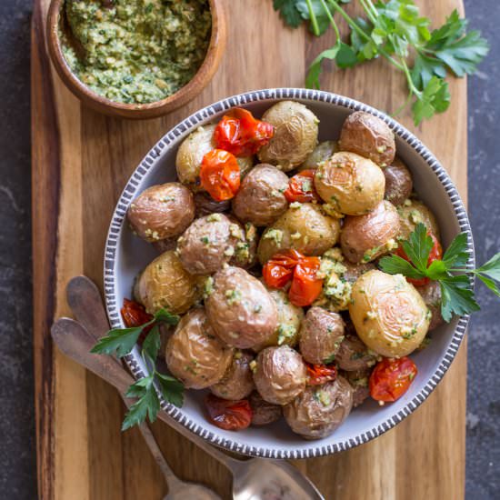 Roasted Baby Potatoes With Pesto