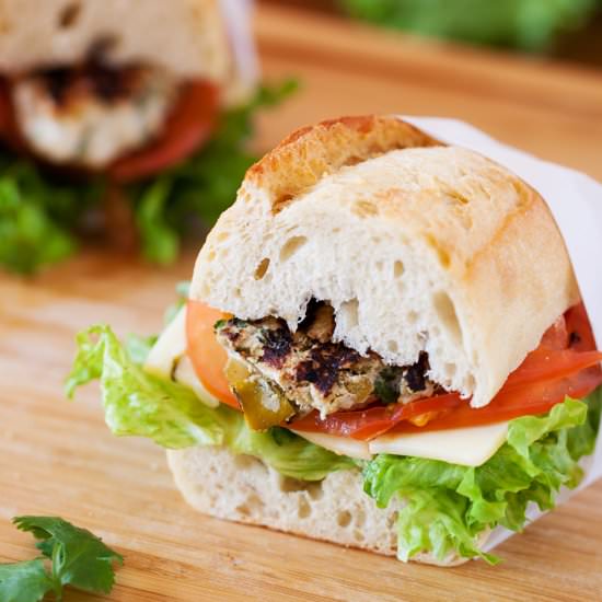 Green-Chile Chicken Baguettes