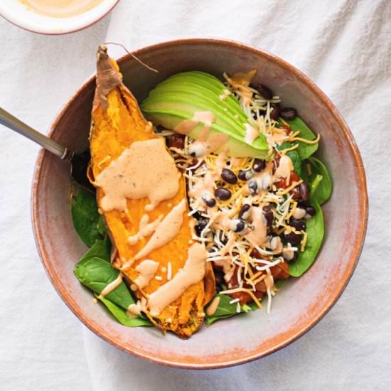 Sweet Potato Burrito Lunch Bowl