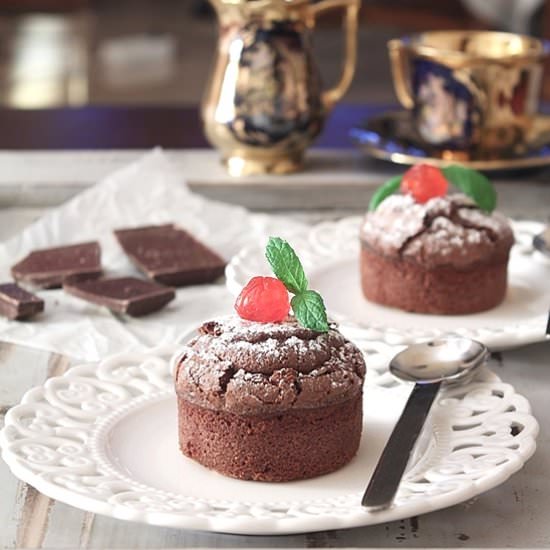 Molten Spiced Chocolate Brandy Cake