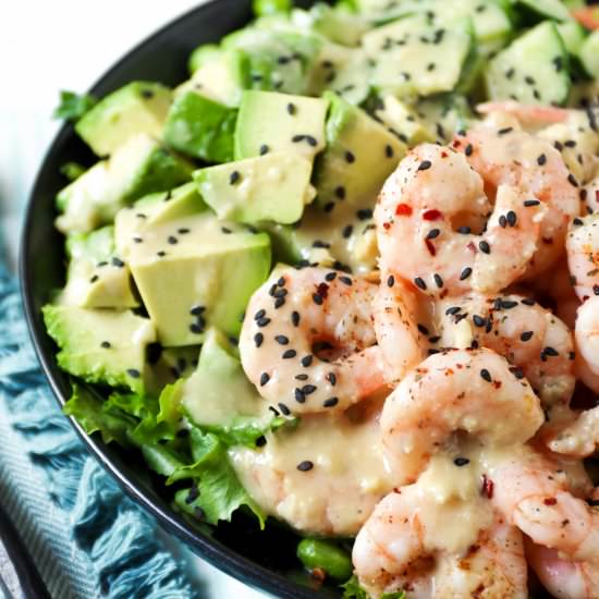 Shrimp and Avocado Salad with Miso