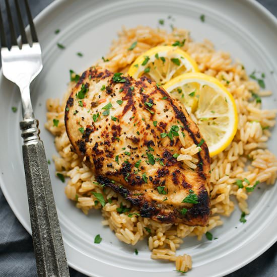 One Pot Greek Chicken and Rice