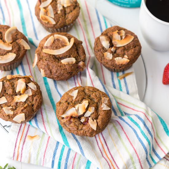 Strawberry Banana Protein Muffins