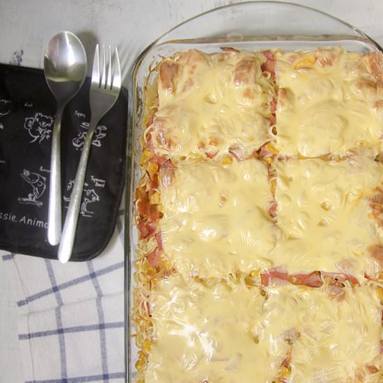 Cheesey Baked Instant Noodles