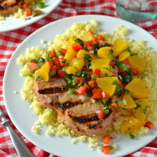 Pork Chops with Peach Salsa