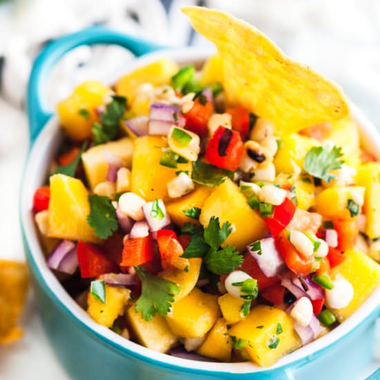 Grilled Corn Mango Salsa