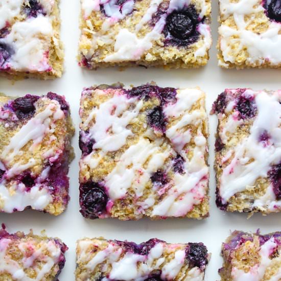 Blueberry Coconut Oat Squares