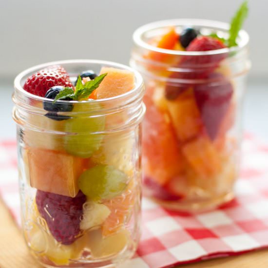 Mason Jar Boozy Tropical Fruit