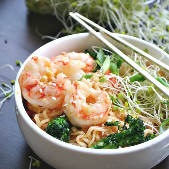 Sesame Shrimp Ramen Stir-fry