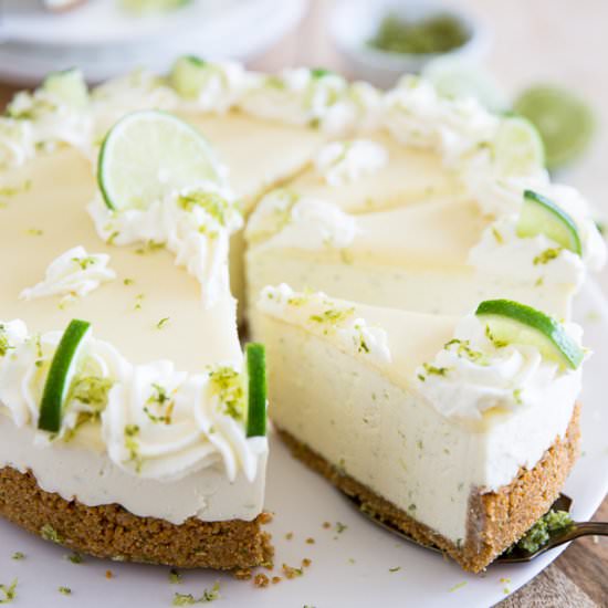 No Bake White Chocolate Lime Cheesecake
