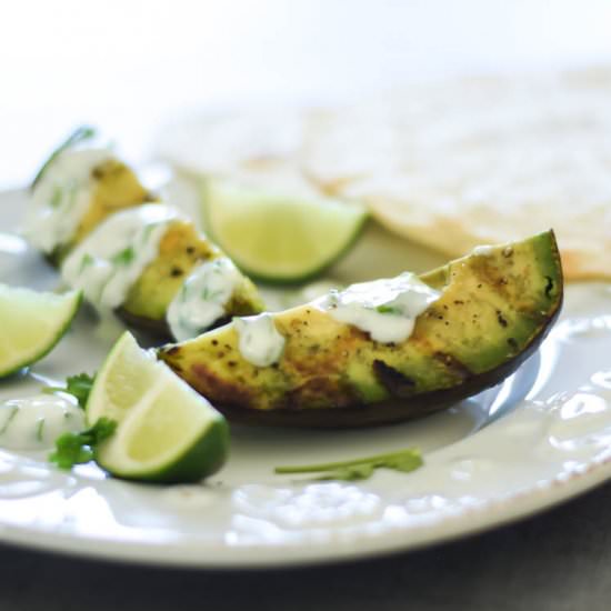 Grilled Avocado Cilantro Lime Cream
