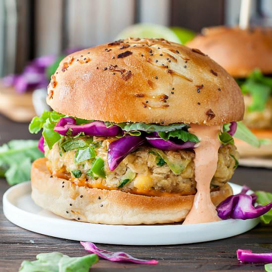 Spicy Chickpea Veggie Burgers