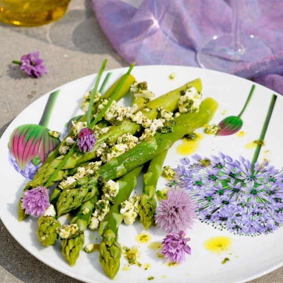 Asparagus with Marinated Feta