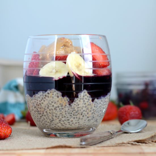 Peanut Butter Jelly Chia Pudding