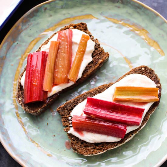 Roasted Rhubarb Toast