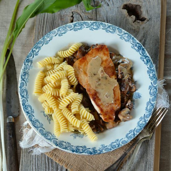 Turkey with Cream & Mushrooms