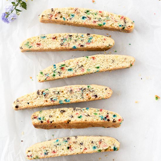 Vanilla Bean Funfetti Biscotti (DF)