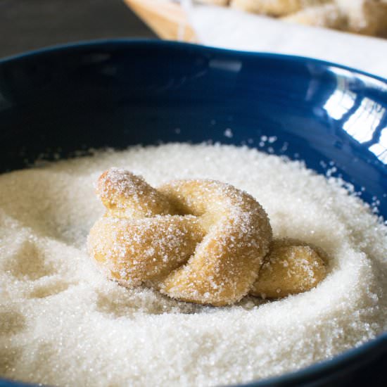 Sugar Dipped Whole Wheat Pretzels