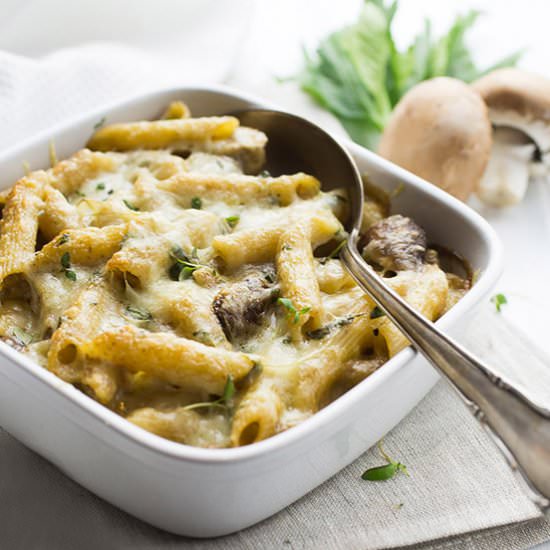 Mushroom pasta bake