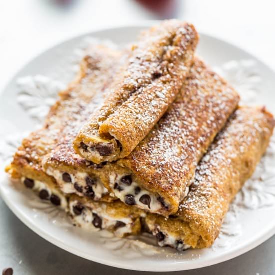 Cannoli French Toast Rollups
