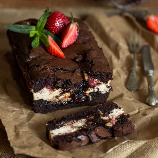 Chocolate Strawberry Ricotta Cake