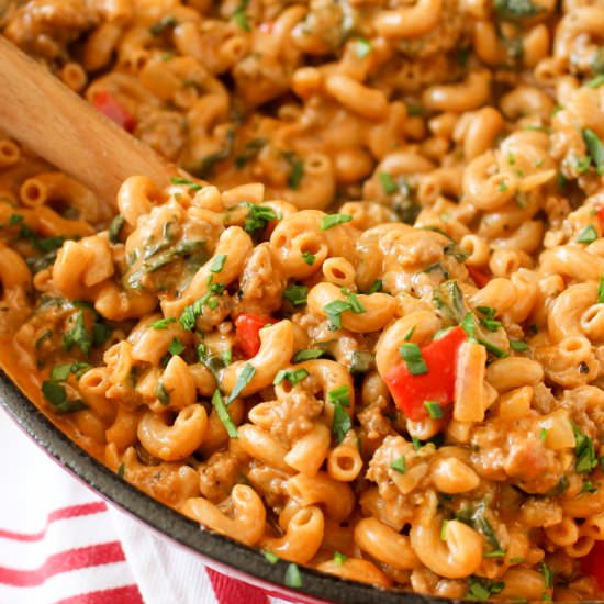 One-Pot Cheesy Beef Macaroni