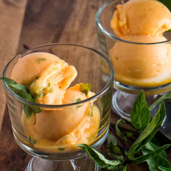 Apricot Sorbet With Thai Basil