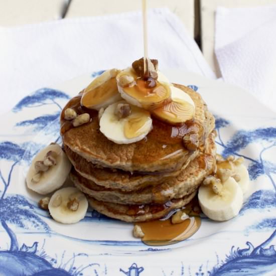 Healthy Banana Nut Pancakes