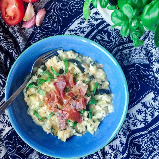 Courgette Risotto With Prosciutto