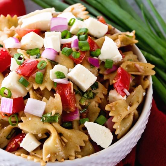 Bruschetta Caprese Pasta Salad