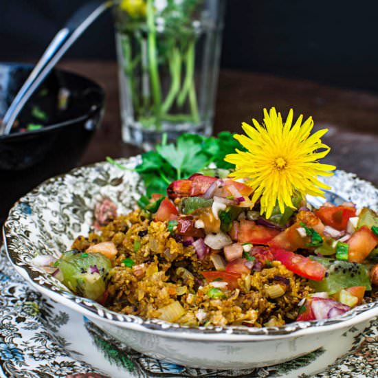 Tortilla Poha With Kiwi Peanut Sals