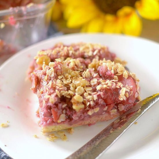 Blackberry Peach Crisp Oatmeal Bake