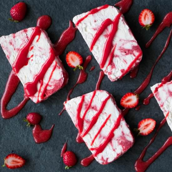 Strawberry Rosewater Semifreddo