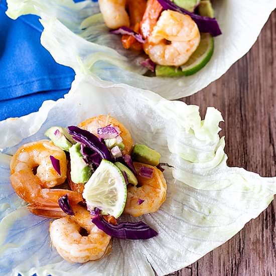 Sriracha Lime Shrimp Lettuce Wraps
